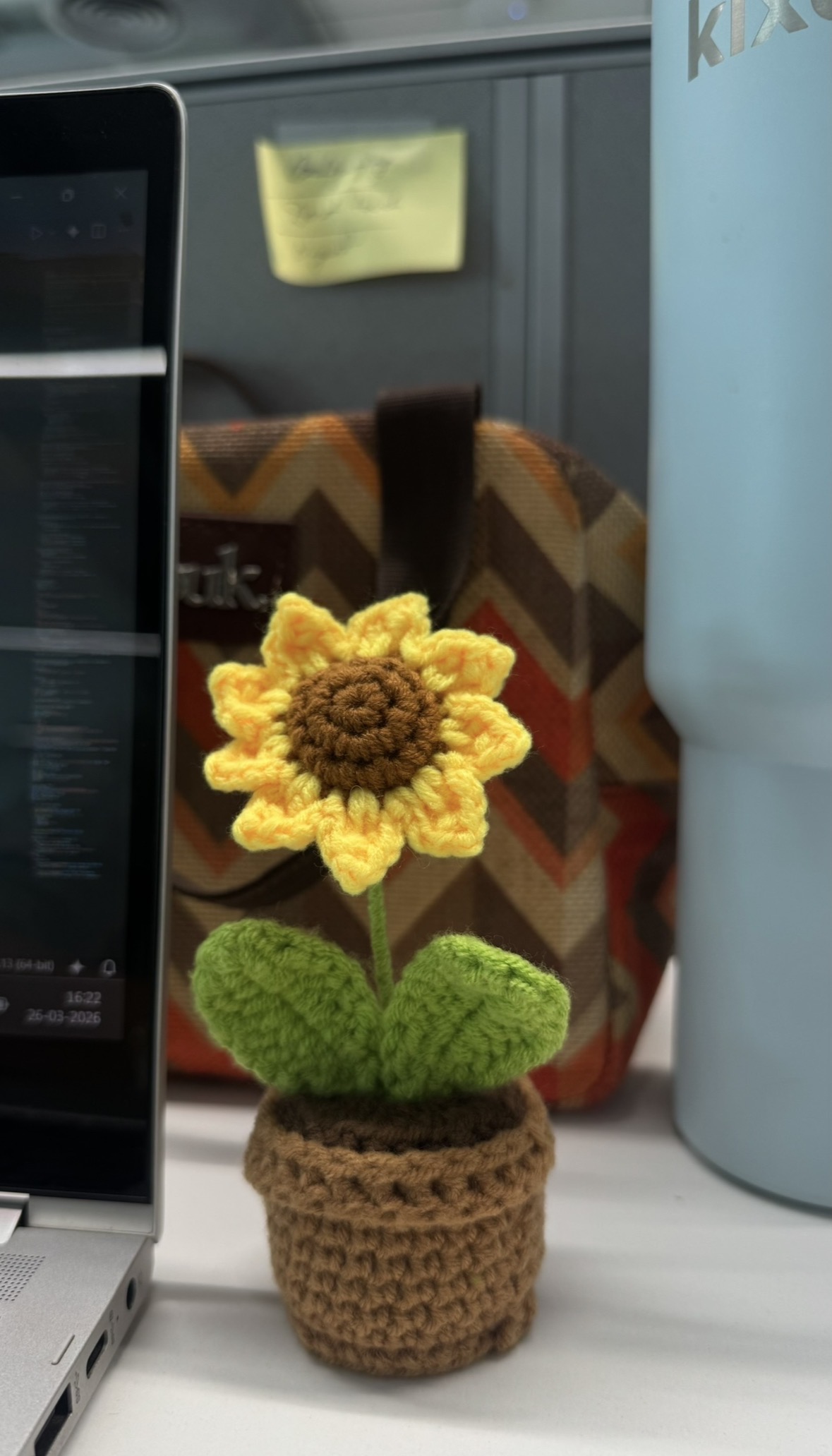 Crochet sunflower made by Shweta