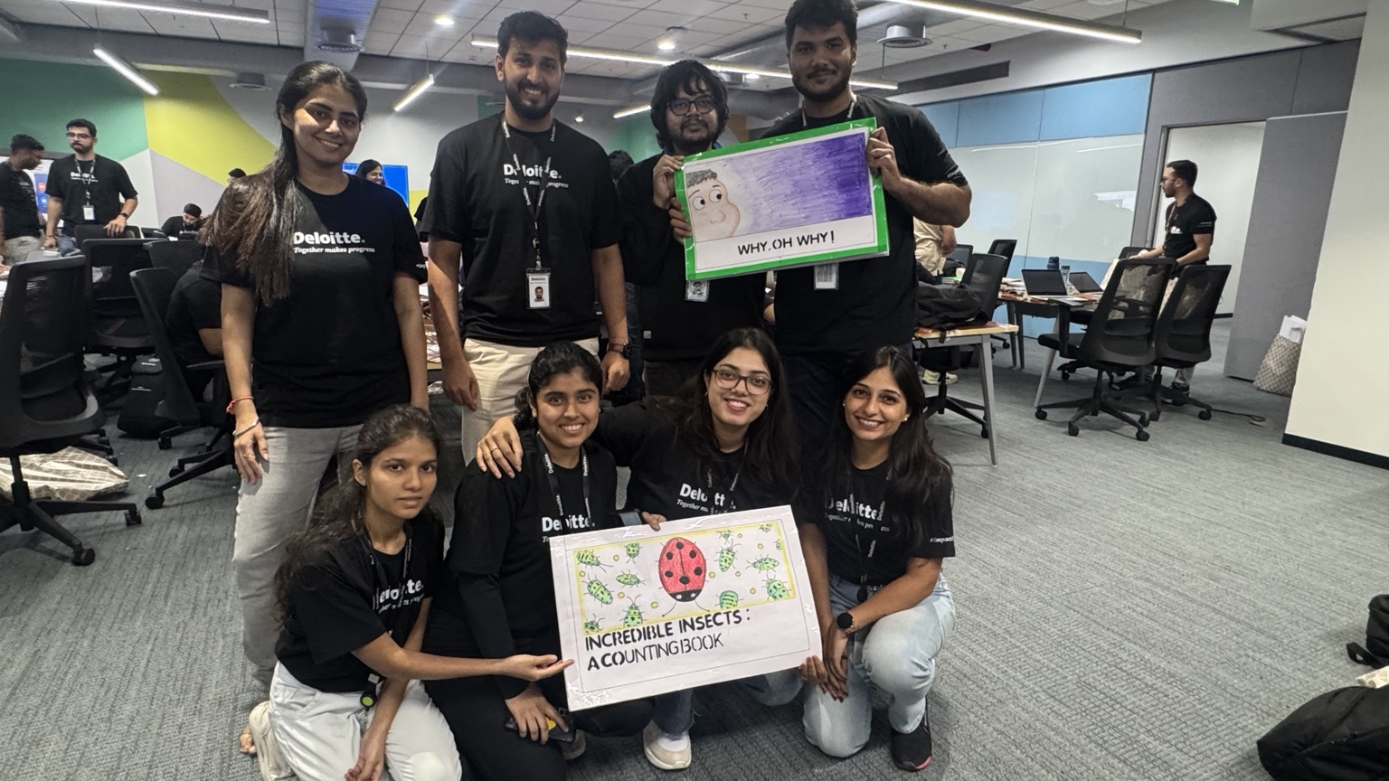 Deloitte Impact Day team with completed activity work