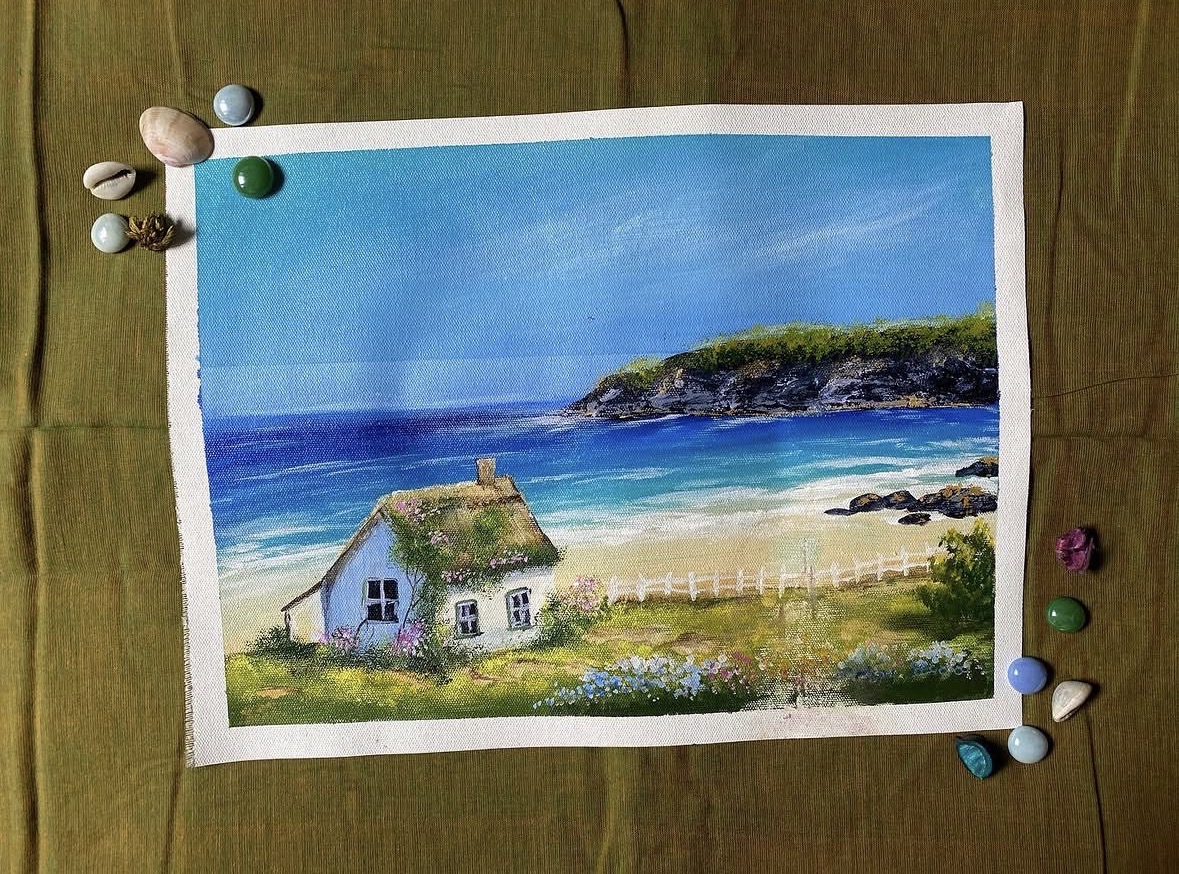Beach house painting by Shweta
