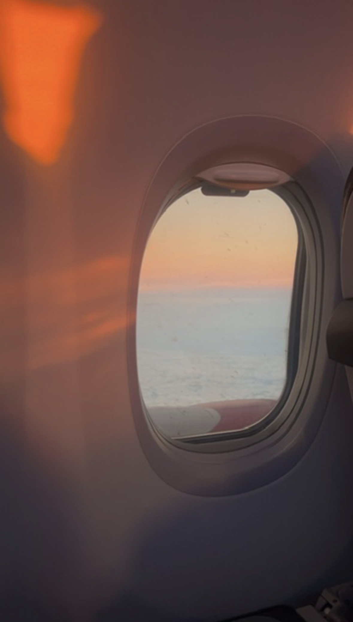 Sunset from an airplane window